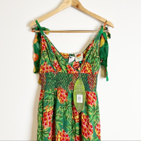 Farm Rio Pineapple Galore Smocked Waist Maxi Dress - Picture 7 of 9